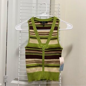 Striped Green and Brown Vest
